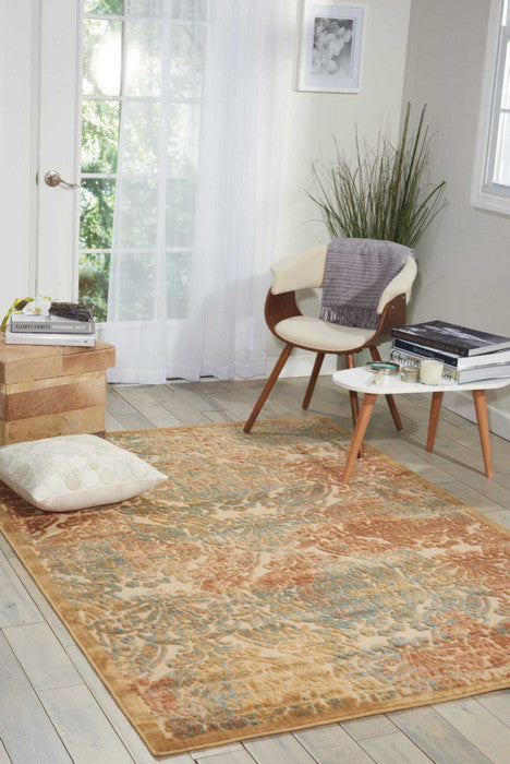 Nourison GRAPHIC ILLUSIONS 132 LIGHT GOLD RUG