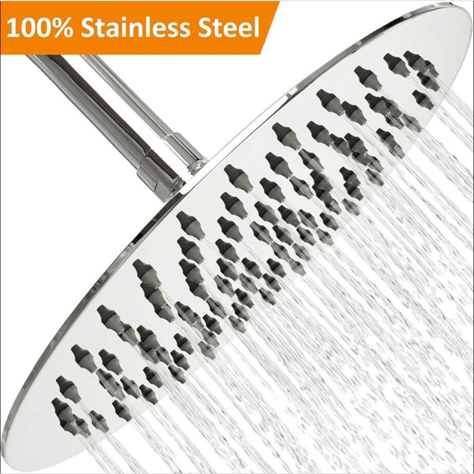 Vanity Art Round Shower Head, Brushed Nickel, 8"