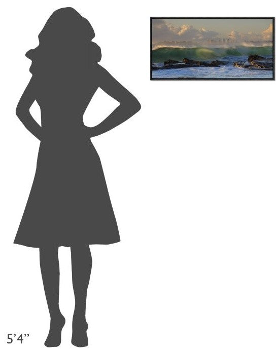 "The Wave" Framed Canvas Giclee by Mel Brackstone, 25x13"
