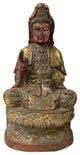 Vintage Chinese Wooden Carved Home Guardian Kwan Yin Figure Hws1162