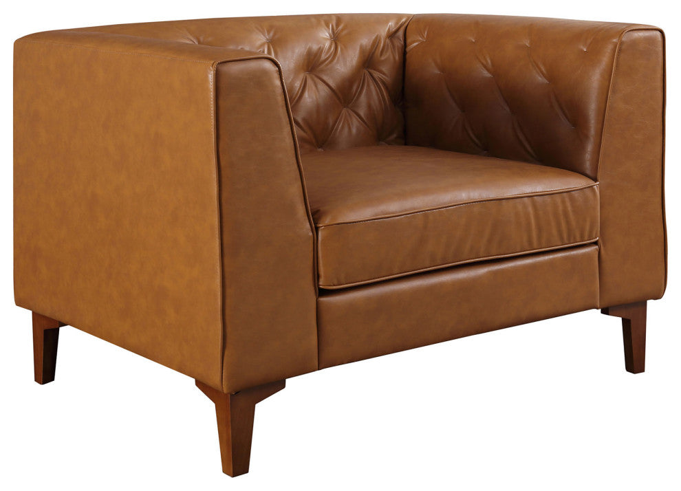 Olliver Modern Chesterfield Leather Armchair