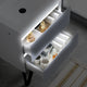 LED Lighted Bathroom Vanity With Ceramic Sink and Dimmed Light, Light Gray, 30"