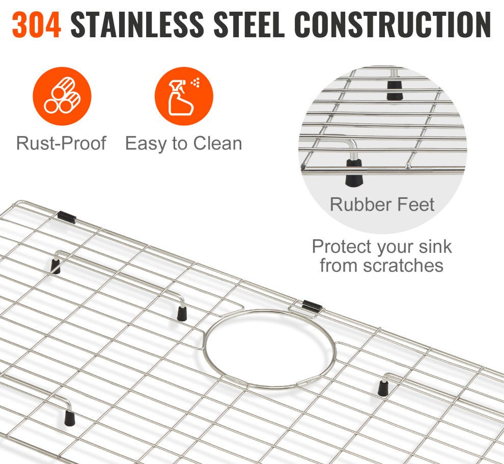 VEVOR Sink Protector Grid For Kitchen 27.5"x13.5" Stainless Steel Drain Rack