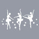 Ballerina Trio Wall Decal, 22", White