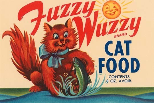 Fuzzy Wuzzy Brand Cat Food - Gallery Wrapped Canvas Art 28" x 42"