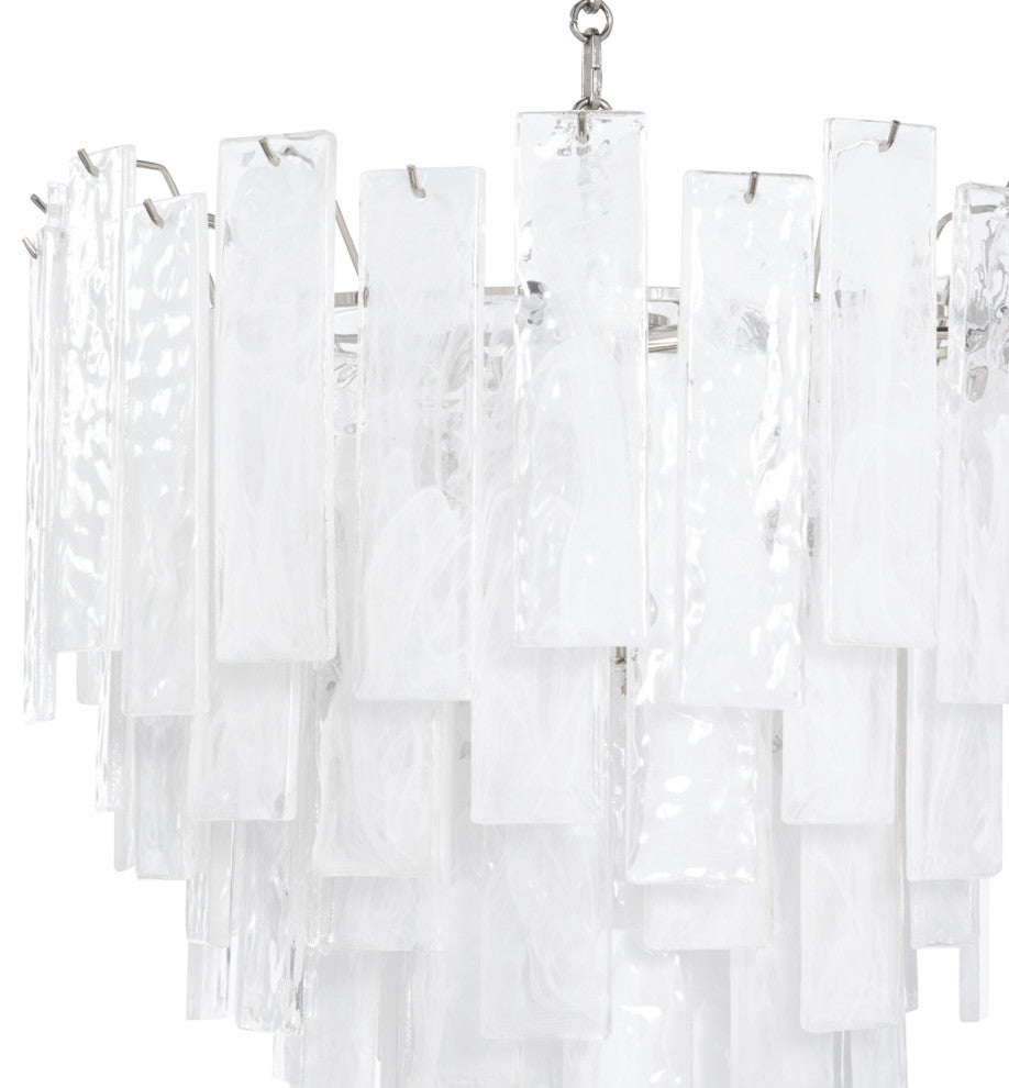 Glacier Chandelier Small, Polished Nickel