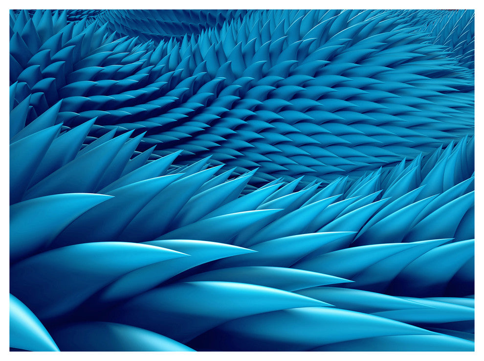 Abstract Blue Wavy Background, Abstract Canvas Art Print, 40"x30"