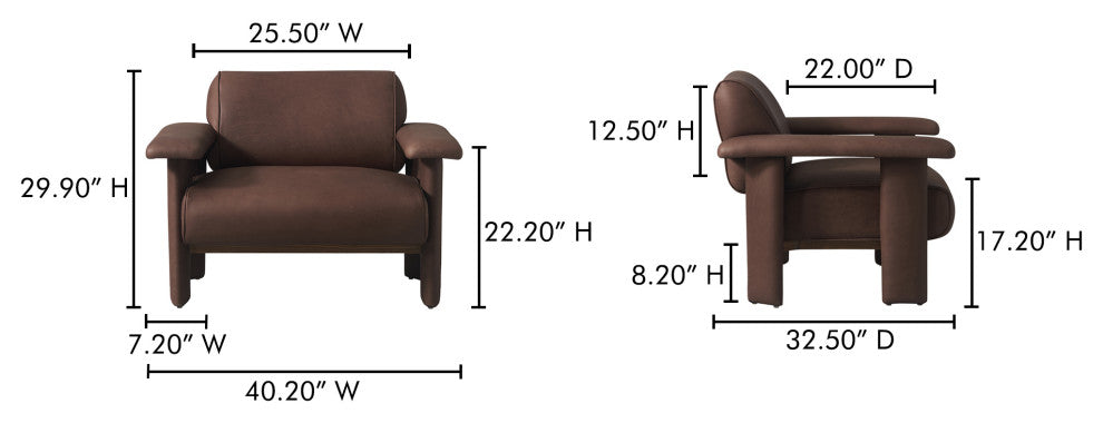 Marcello Lounge Chair Dark Brown
