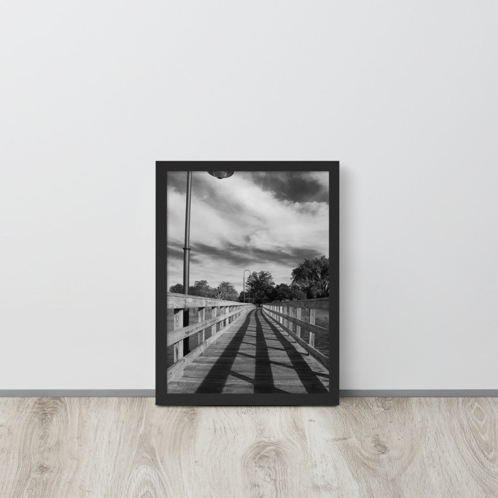 Follow the Lines Rural Landscape Framed Photo Paper Wall Art Prints, Black, 12" X 16"