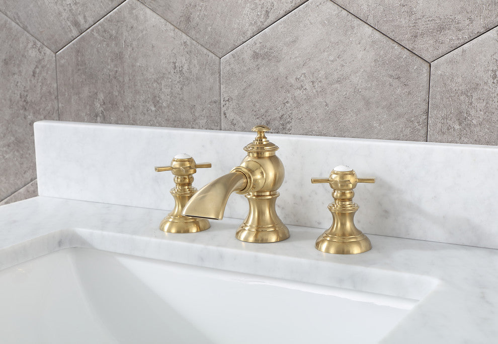 Madalyn 30" Monarch Blue Bathroom Vanity With Satin Brass Faucet