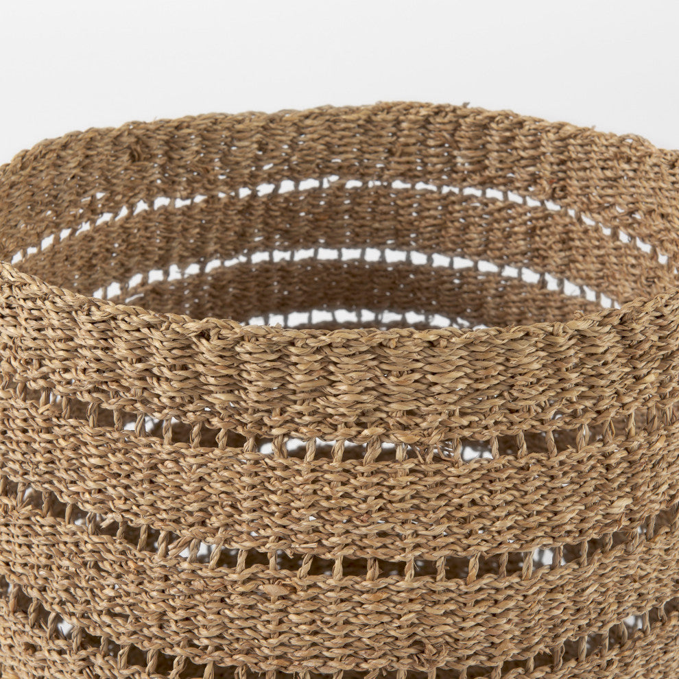Hayes Medium Brown Seagrass Round Baskets (Set of 2)
