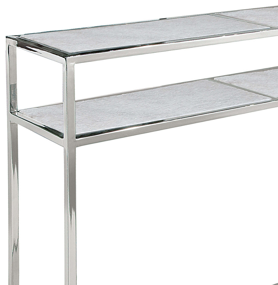 Echelon Console Table, Polished Nickel