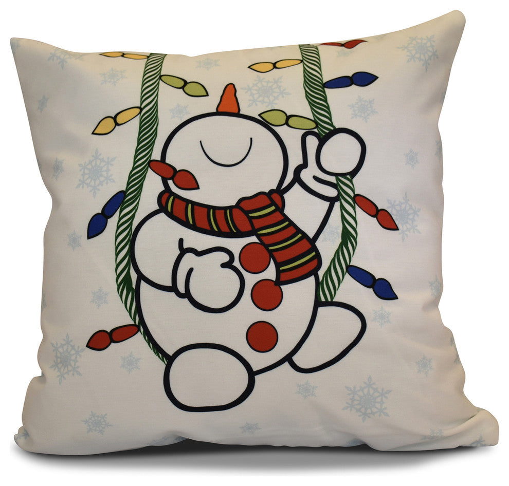 Winter Whimsy Pillow, Red, 16"x16"