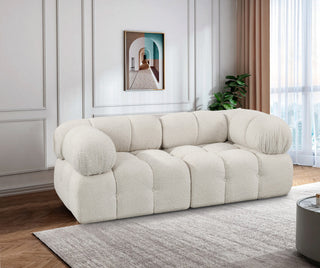 Ames Boucle Fabric Modular Sofa, Cream, 2-Piece: 2 Corner Chair