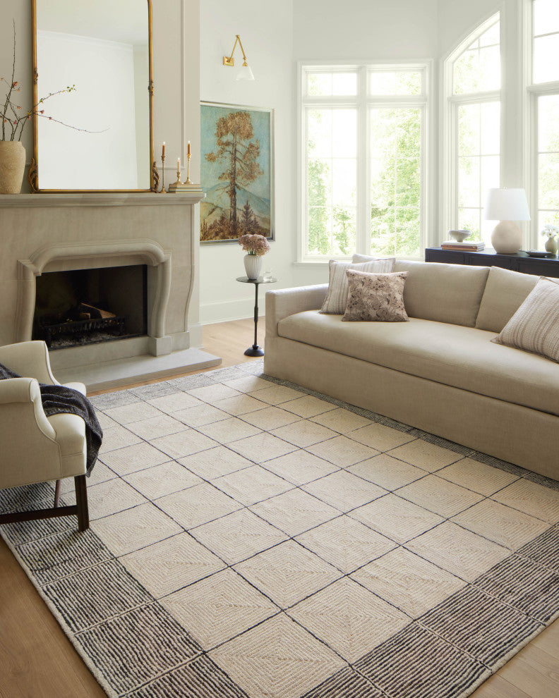 Chris Loves Julia x Loloi Francis Cream / Black 9'-3" x 13' Area Rug