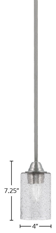 Paramount 1-Light Mini Pendant, Brushed Nickel, 4" Smoke Bubble Glass