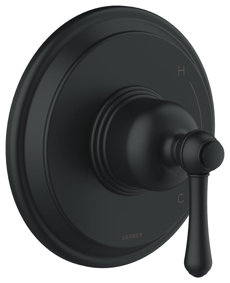 Opulence Single Handle Pressure Balance Trim Kit for Valve Only Satin Black