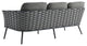 Lounge Sectional Sofa Chair Table Set, Aluminum, Modern, Outdoor, Gray