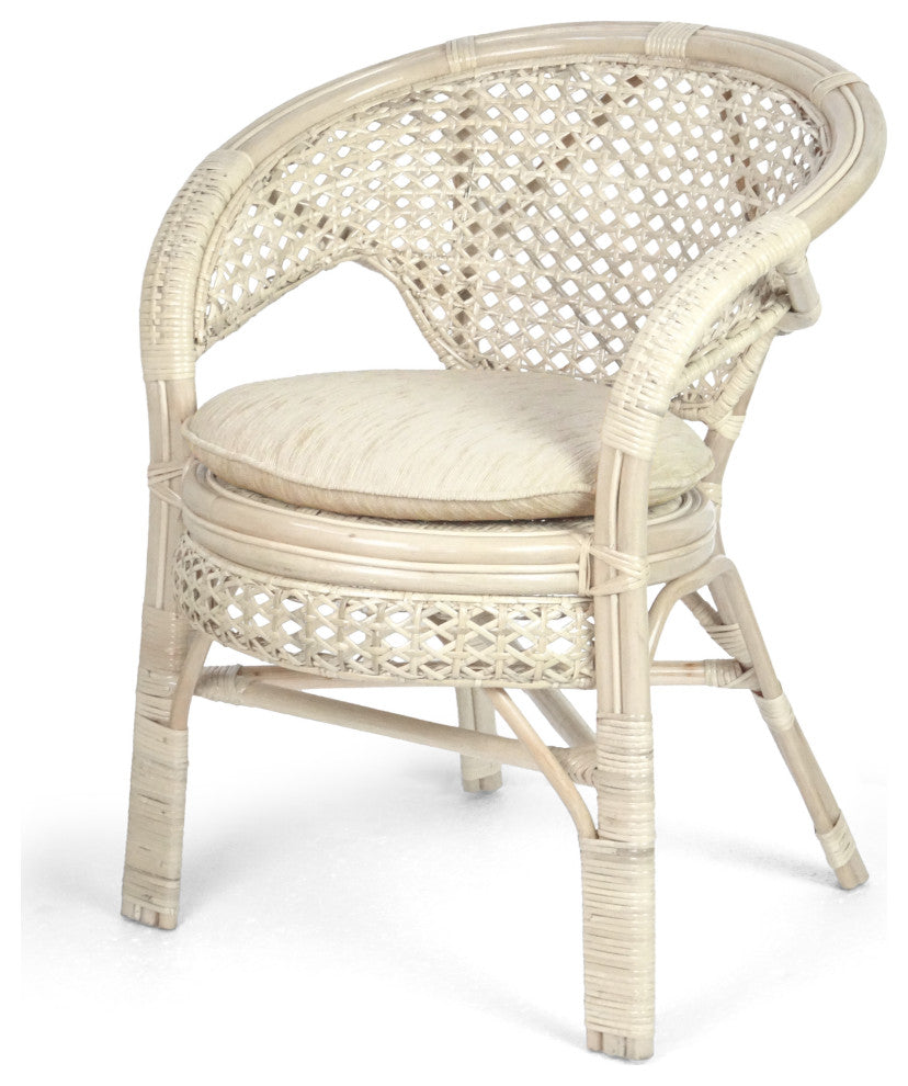 Pelangi Rattan Wicker 3-Piece Set, White