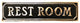 Rustic Brass Restroom Public Door or Wall Sign
