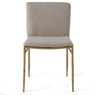 Modrest Atlanta Modern Beige Fabric and Brass Dining Chair