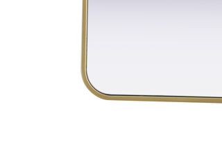 Home Living Contour Metal Rectangle Mirror 32x72, Brass
