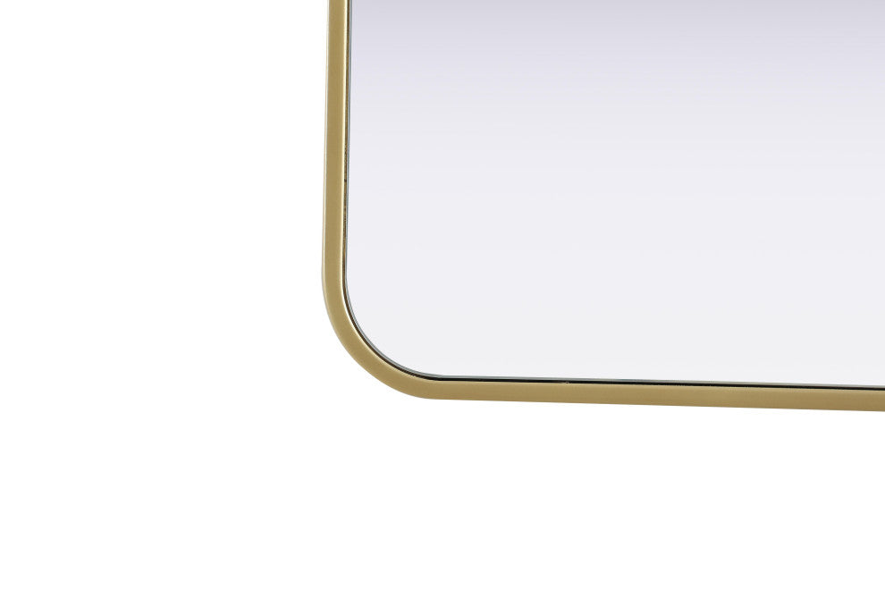 Home Living Contour Metal Rectangle Mirror 32x72, Brass