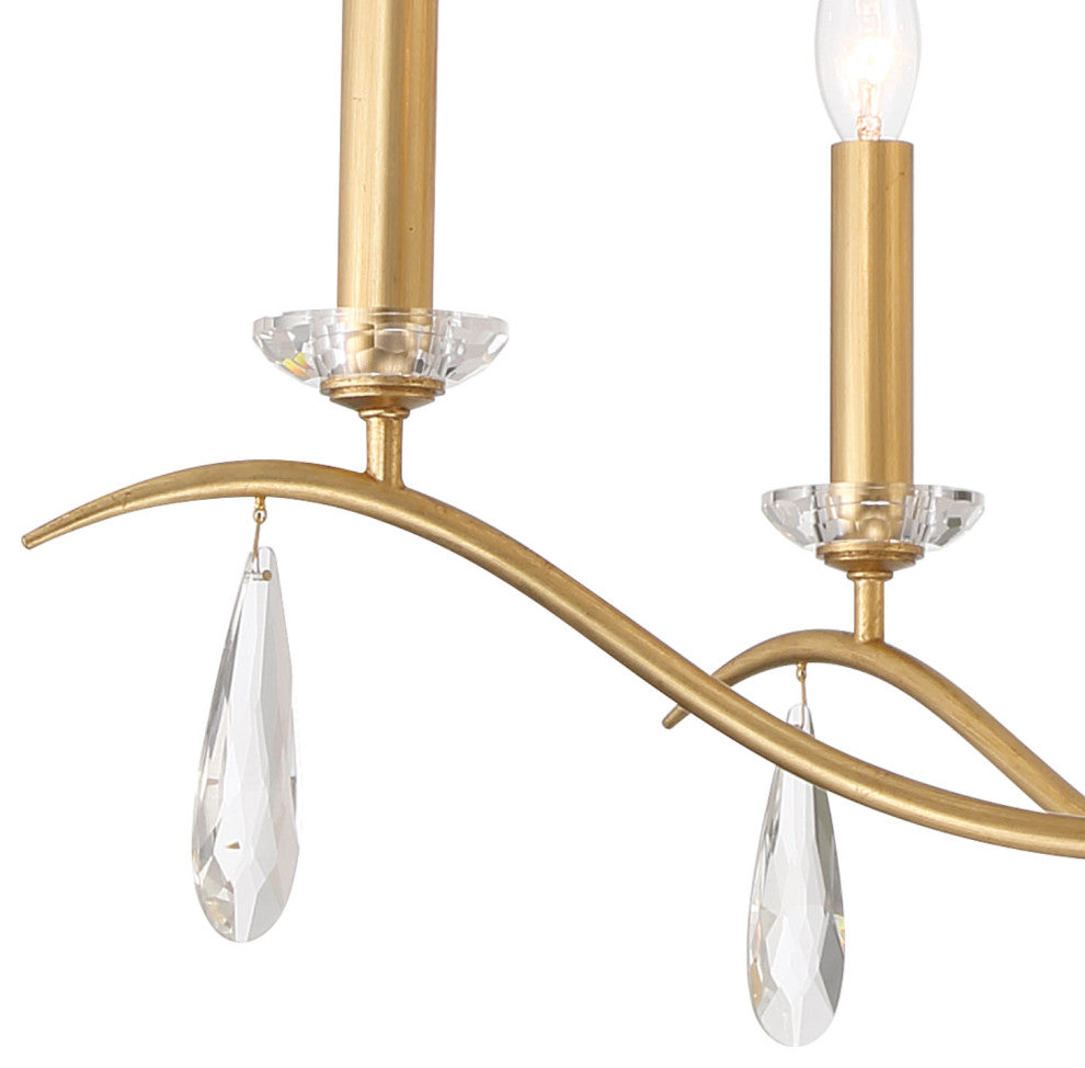 Crystorama Lighting Group ROL-18819 Rollins 9 Light 40"W Crystal - Antique Gold