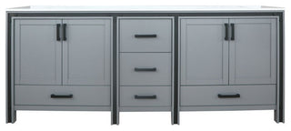 Ziva Transitional Dark Grey 84" Double Vanity, Cultured Marble Top