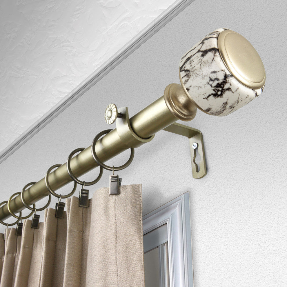 Kaylee 1" Diameter Curtain Rod, Gold, 160-240"