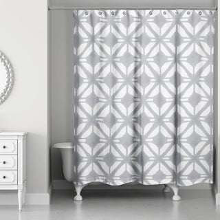 Watercolor Diamond Shower Curtain, Gray
