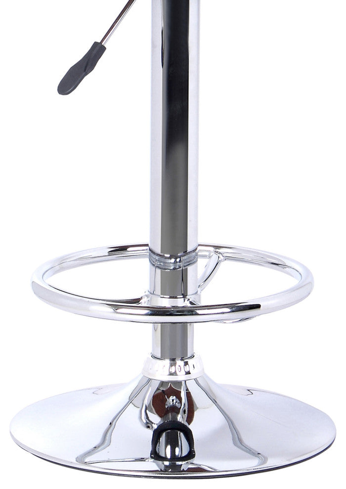 26" Cream Faux Leather Chrome Finished Bar Stool