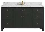 Sonoma 60" Single Sink Bath Vanity in Black Top, 2"  Viola Brown