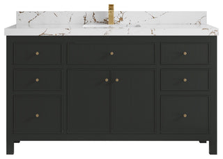 Sonoma 60" Single Sink Bath Vanity in Black Top, 2"  Viola Brown