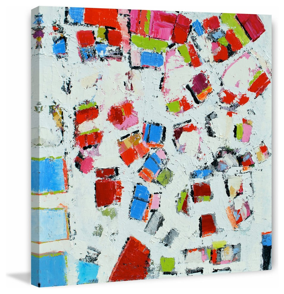 "View from Above" Painting Print on Wrapped Canvas, 18"x18"