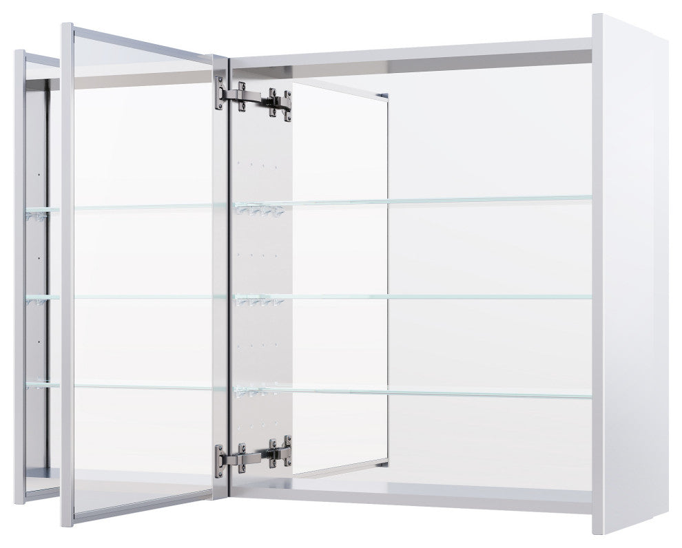 Recessed/Surface Mount Bathroom Medicine Cabinet, Soft-Close Blum Hinges, 40"x30", Triple Swing