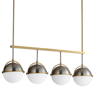 Maxim 12414 Duke 4 Light 42"W Linear Pendant - Satin Nickel / Satin Brass