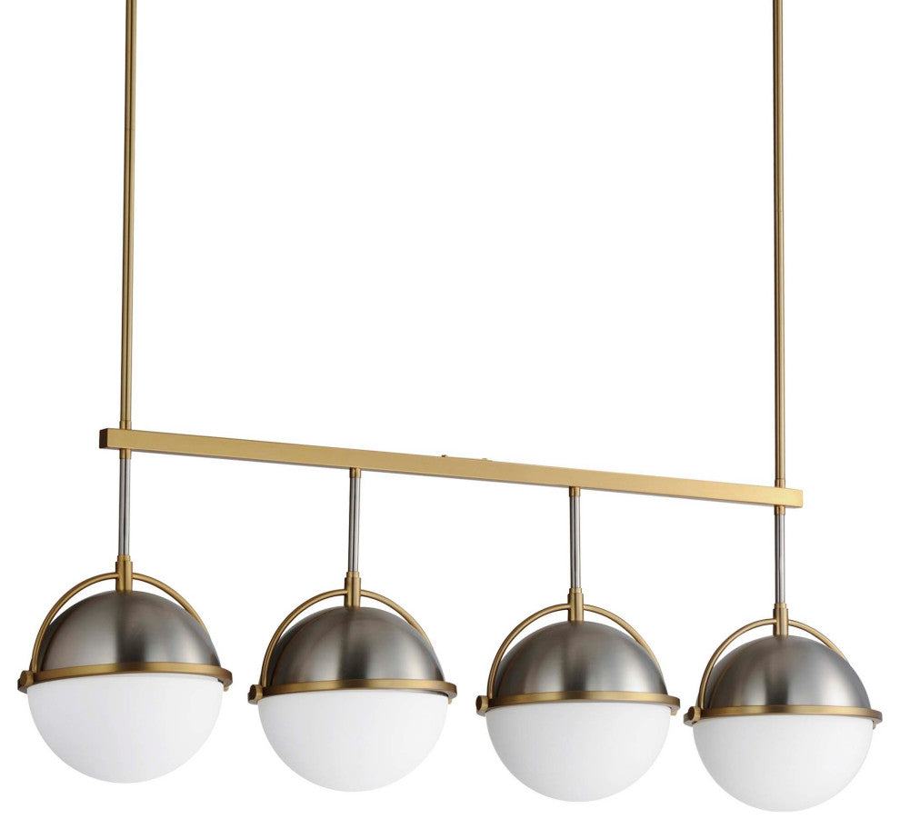 Maxim 12414 Duke 4 Light 42"W Linear Pendant - Satin Nickel / Satin Brass