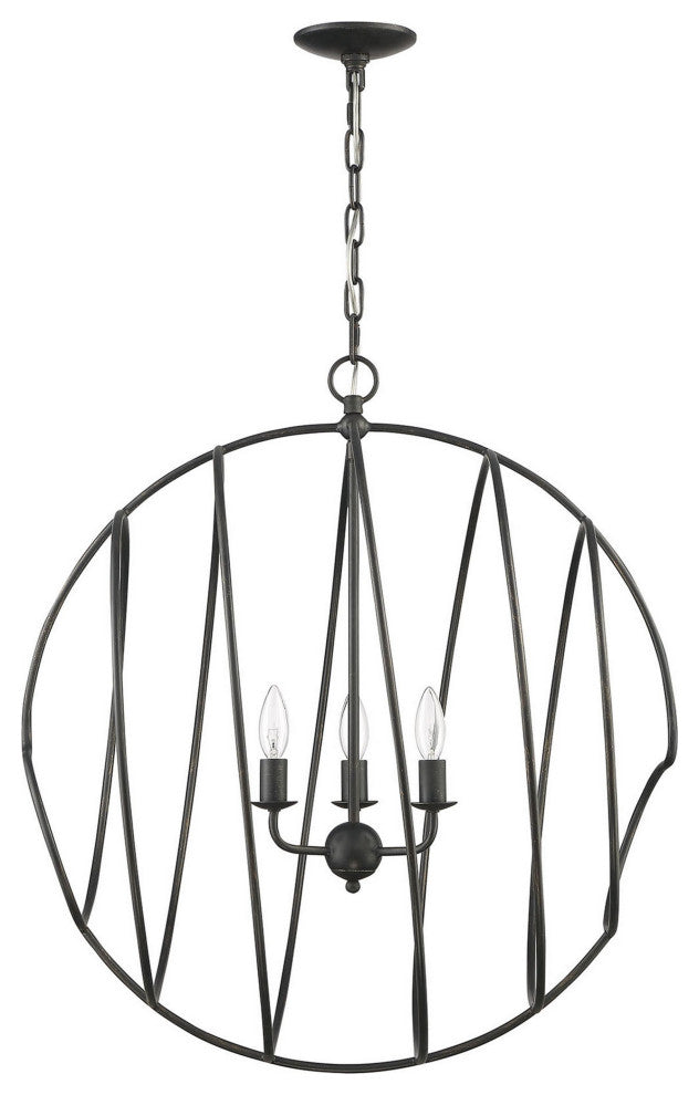 Conduit Large 3-Light Industrial Orb Chandelier