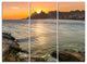 "Ipanema in Rio de Janeiro Sunset" Metal Wall Art, 3 Panels, 36"x28"