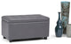 34 Inch Wide Rectangle Storage Ottoman In Stone Grey Faux Leather
