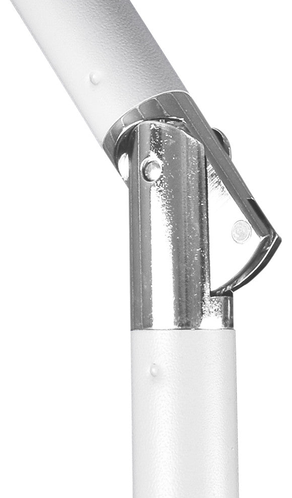 9'' Matted White Collar Tilt Crank Lift Aluminum Umbrella, Olefin, Antique Beige