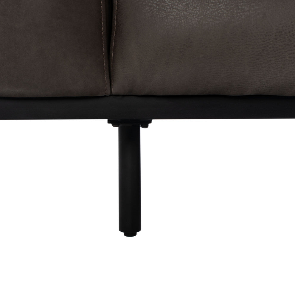 Safavieh Couture Elyssa Leather Sofa, Graphite