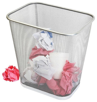 YBM Home Steel Mesh Rectangular Open Top Waste Basket Bin Trash Can 8x12x12"