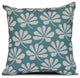 26x26", Ingrid, Floral Print Pillow, Aqua