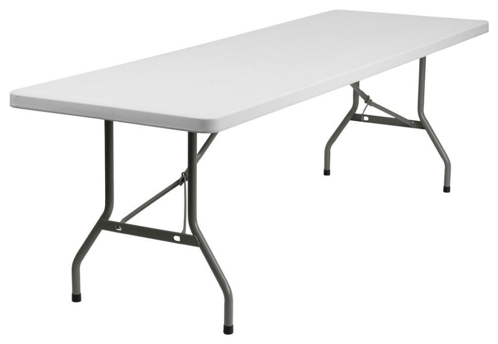 8-Foot Granite White Plastic Folding Table