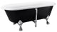 67" Acrylic Clawfoot Roll-Top Soaking Bathtub, Black