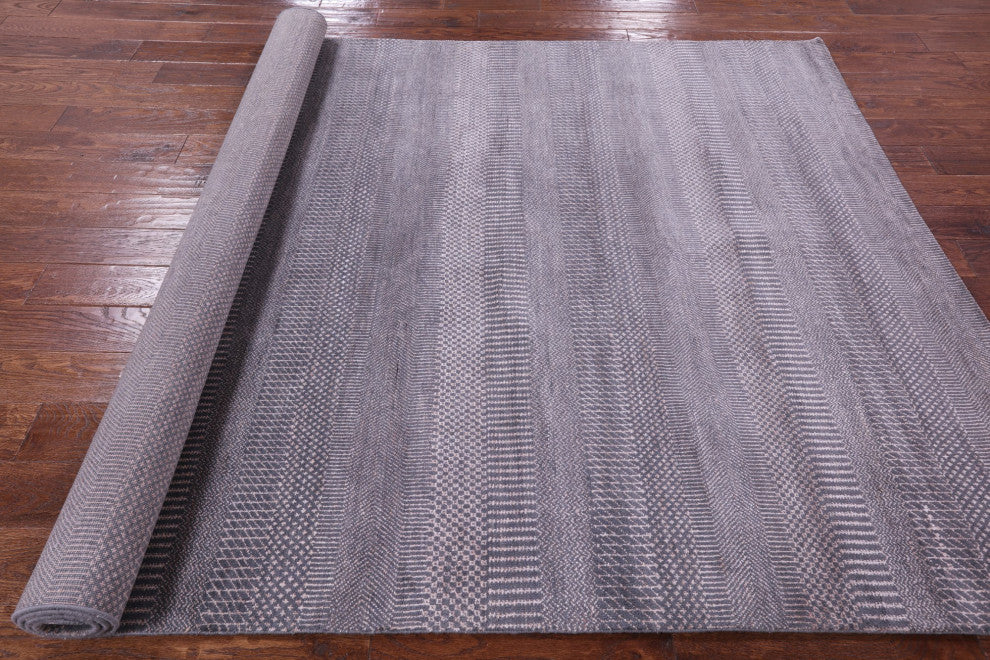 6' 1" X 9' 4" Wool and Silk Savannah Grass Handmade Rug Q11421