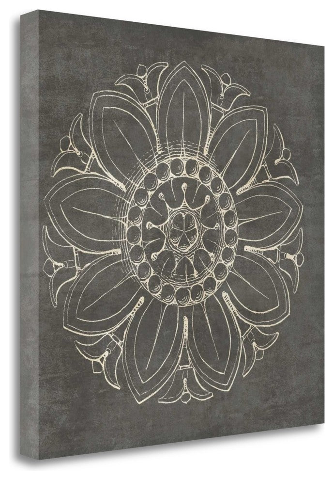 "Rosette VII Gray" By Wild Apple Portfolio, Giclee Print on Gallery Wrap Canvas