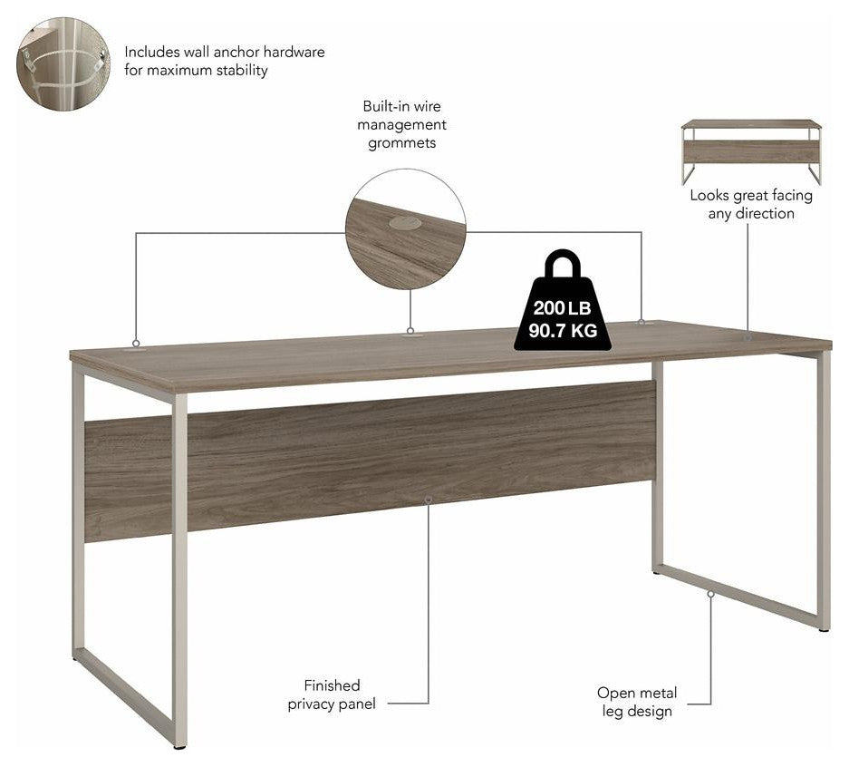 Bush Business Furniture Hybrid 72W x 30D Computer Table Desk